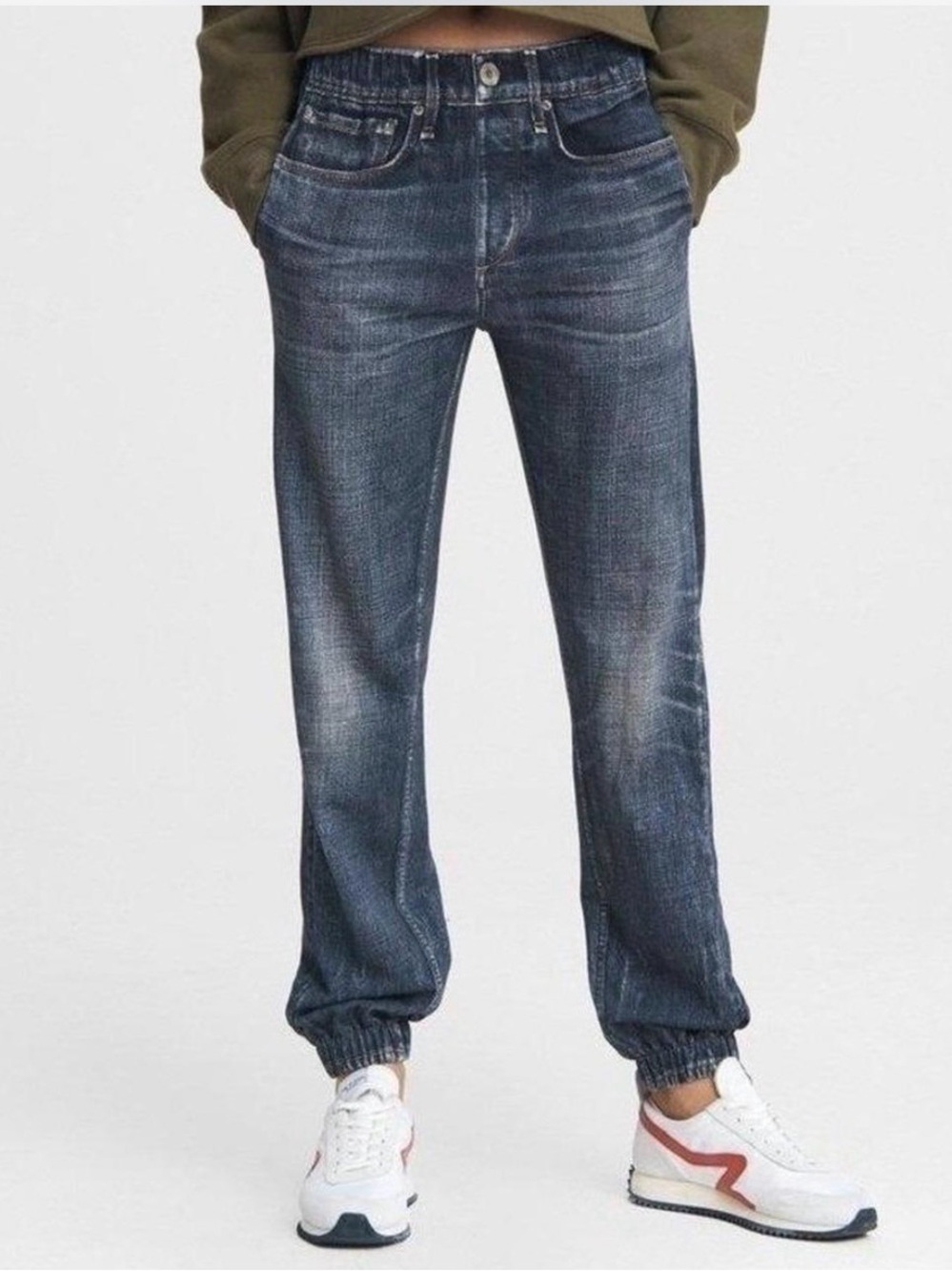 rag & bone Miramar Jogger Merest Trompe L’Oeil Jeans Sweatpants Small NWT